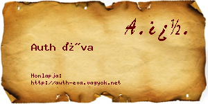 Auth Éva névjegykártya